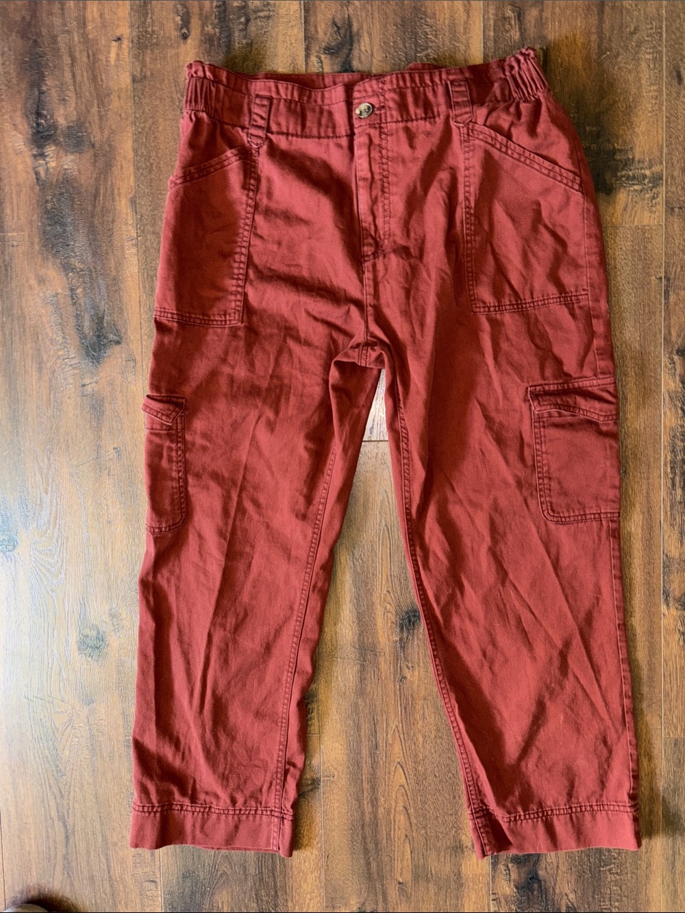 Old Navy Red Cargo Pants with Utility Pockets